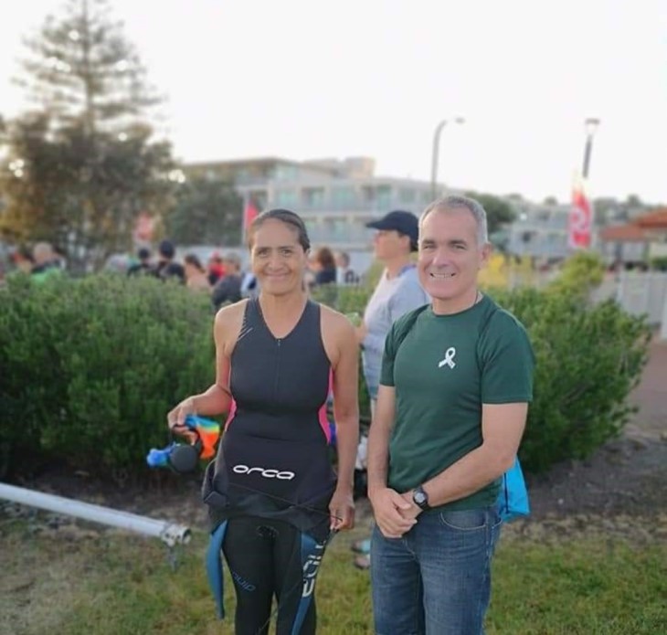 Whetumarama Mita and Tim Marshall at an IronMāori event.