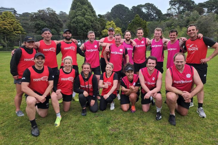 Local Wellington touch team pose for a photo