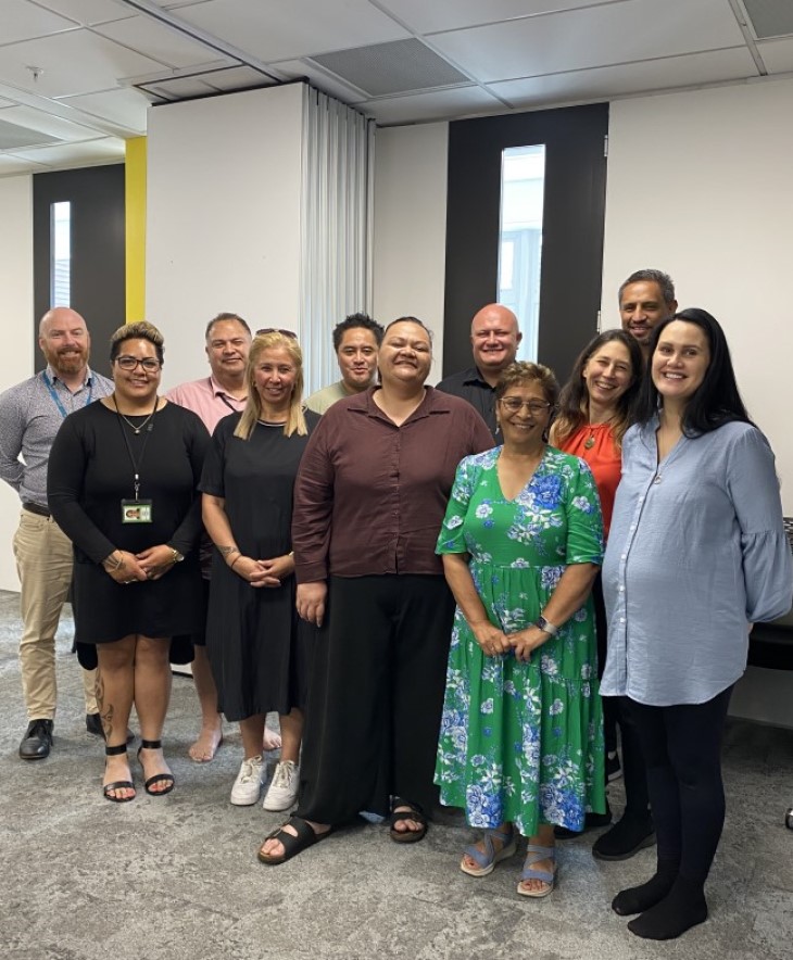 A group photo featuring the design panel members of Haerenga Motuhake.