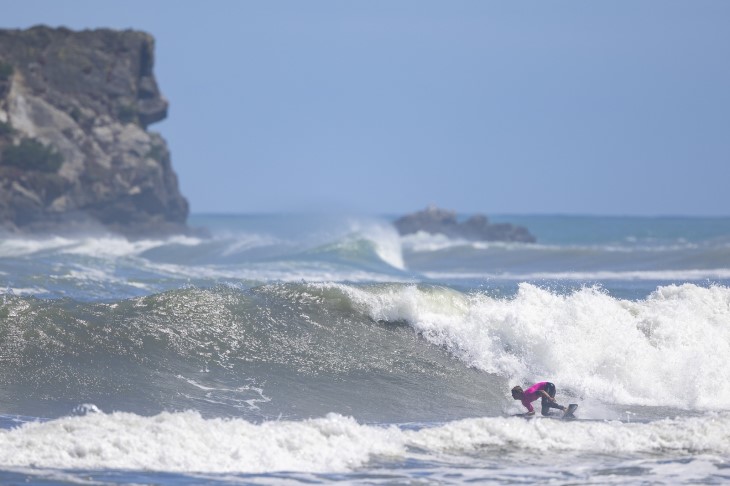 Jay Piper-Healion surfing on a wave.