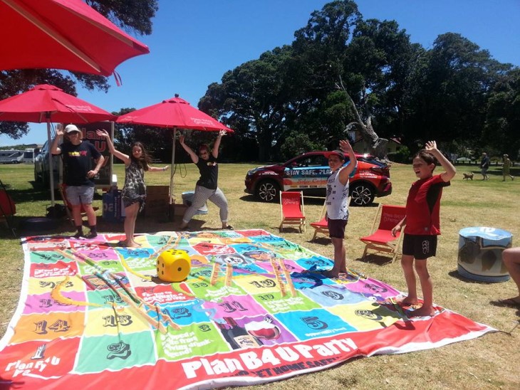 The Safer Coromandel team visiting a beach to promote safety messages. 