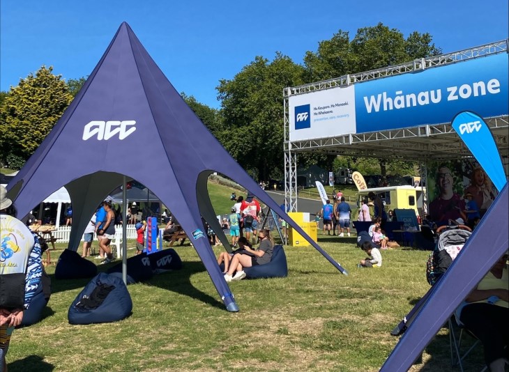 The ACC Whānau Zone at the Waka Ama Sprint Nationals.